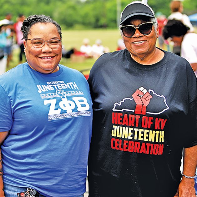 Ashli Dunn and Ruth Ann Bryant smile for the camera at the 2021 Juneteenth celebration. (File image).