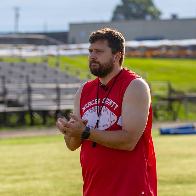 The Harrodsburg Herald/David Carpenter Coach Travis Burns has a 20-8 record over two seasons at Pulaski County and helped Boyle County win five state championships. Burns will now lead the Titans in the 2026 season.